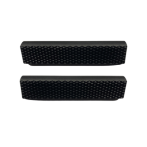 Two Pedal Grip Sets - 3/8", black and rectangular with textured rubber surfaces, displayed horizontally on a white background.