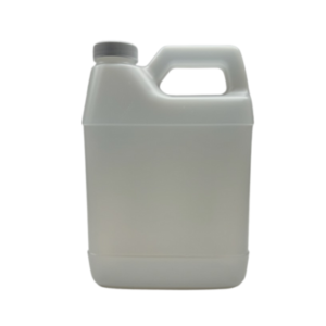 A clear plastic container with a screw cap and a handle, typically used for storing liquids, known as the Tire Prep - 1 Quart Plastic Prep Jug W/ Lid.