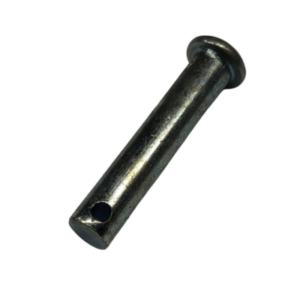 The Nerf Bar Pin - 1/4" is a cylindrical metal pin featuring a small hole near one end and a wider, flat head at the other end, commonly utilized in mechanical assemblies.