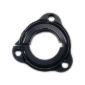 A black, circular plastic component named the Rotor Hub - Enginetic 1-1/4" - 6", featuring three evenly spaced mounting holes around its perimeter.