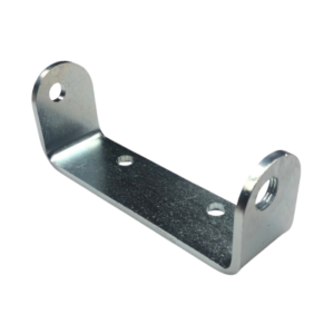 A **Throttle Bracket - Floor Pan Bolt-On Style** featuring two vertical arm sections with holes for screws or bolts and a horizontal base section with two additional threaded holes.