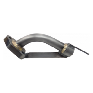 The Clone Motor Weenie Pipes are metal pipe components featuring a curved design and bolted connections, ideal for use in mechanical or industrial applications.