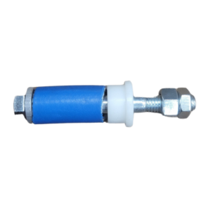 A small cylindrical blue Rear Bumper Mounting Assembly - XPECT with a bolt and nut on one end and a white plastic bushing in the center.