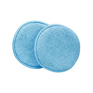 Two round, blue Tire Prep - Application Pads placed side by side against a white background.