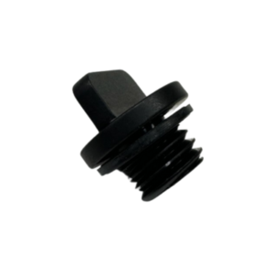 A Clone Billet Rear Oil Fill Plug (Handle Style) constructed from black plastic with a threaded base and a flat, square-shaped top.