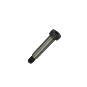 A Socket Shoulder Bolt measuring 3/8" x 2" long, featuring a ridged top and a threaded end, is displayed against a plain white background.