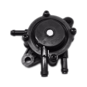 A Walbro Adjustable Round Fuel Pump designed for Clone & Animal engines, featuring a black plastic body with three protruding tubes and four screws on top.