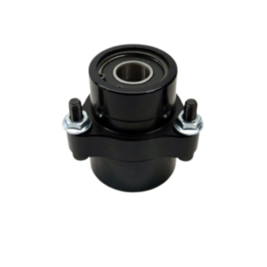 A Pro Ultrafree Front Right Side Wheel Hub - Stepped 5/16", featuring a black mechanical bearing unit with two bolts attached on either side, likely used in machinery for supporting a rotating shaft.