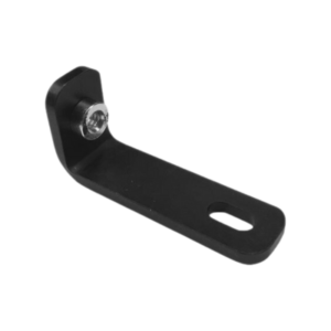 Clone - Support Brace for Clone Chain Guard, featuring a black L-shaped metal design with a circular screw hole on one end and an elongated oval slot on the other end.