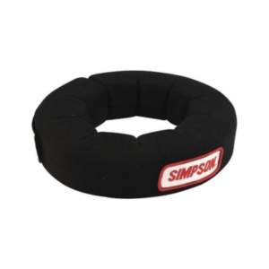 Simpson Adult Neck Brace with a black padded design and the "Simpson" logo in red and white on the side.