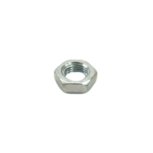 A hexagonal metal nut with internal threading, shown against a white background.