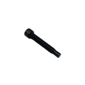 A single Wheel Stud - 1/4" 28 Tapered, featuring a black metal body with threading and a hexagonal head.