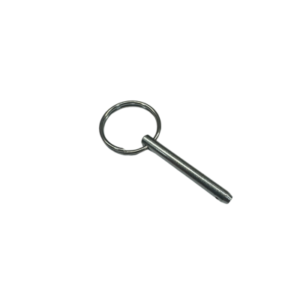 A Quick Release Pin for Elevate Cassettes, featuring a small metal keychain with a simple round ring attached to a straight metal rod.