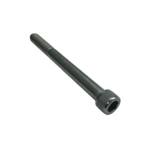 A SHCS 7/16-14 x 4 1/2 Zinc Finish - Elevate Bumper Bolt featuring full threading on the upper half of its shaft.