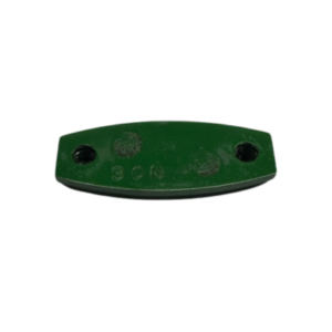 A compact, green, oval-shaped MCP Replacement Mini-Lite Brake Pad for Titanium Rotor with the marking "30N" and two threaded holes.