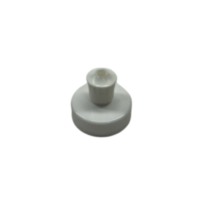 A Push/Pull Lid for Plastic Prep Can in white with a small spout.