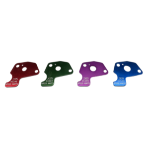 Four Clone Restrictor Plates in different colors (red, green, purple, blue), each labeled with different numbers and the text "Speed Kartz.